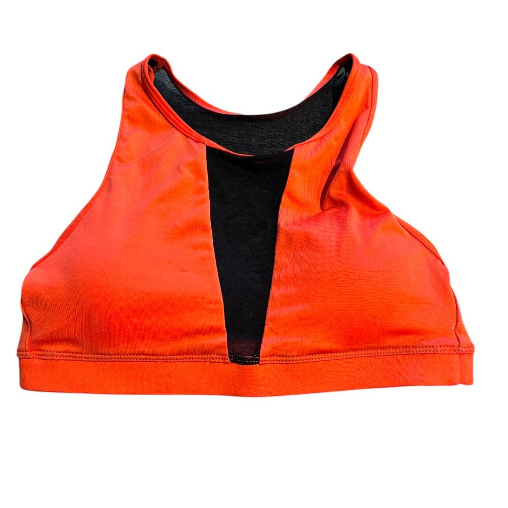 ZONE‎ PRO Orange Black Mesh Pullover Padded Removable Pads Sports Bra NWT